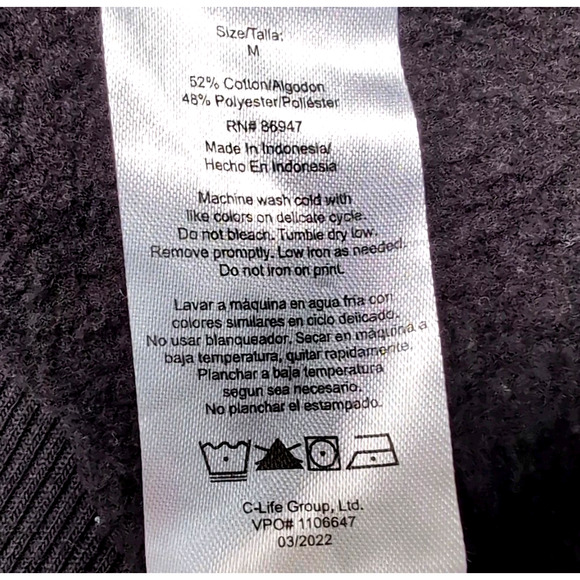 Smurfs Fleece Hoodie Womens M Black Pockets Mushroom Graphic Print Sweatshirt - Picture 14 of 16